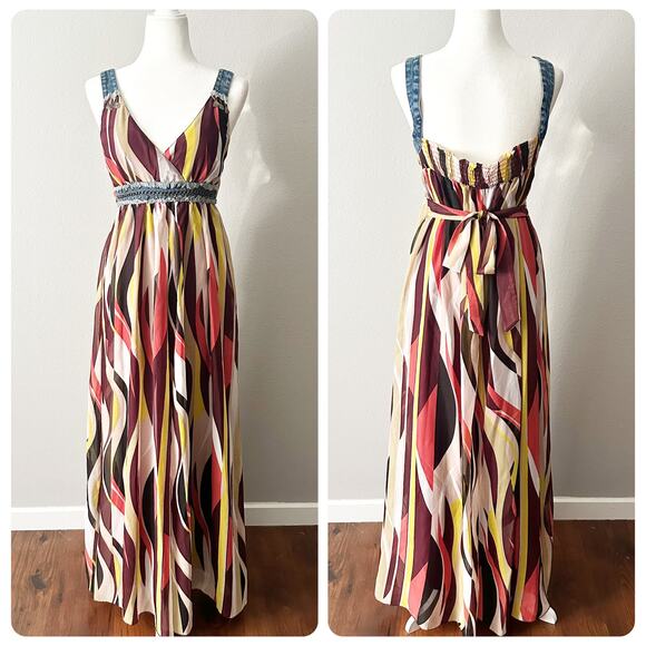 Juane Rogue Boho Funky Indie A Line Maxi Dress Women’s Size Medium - Picture 1 of 12